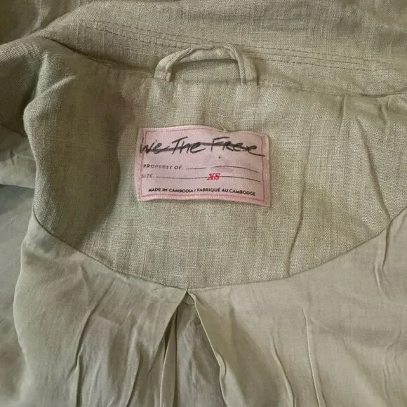 NWOT We The Free Lola‎ Linen Jacket | XSmall | Light Green - Picture 6 of 10